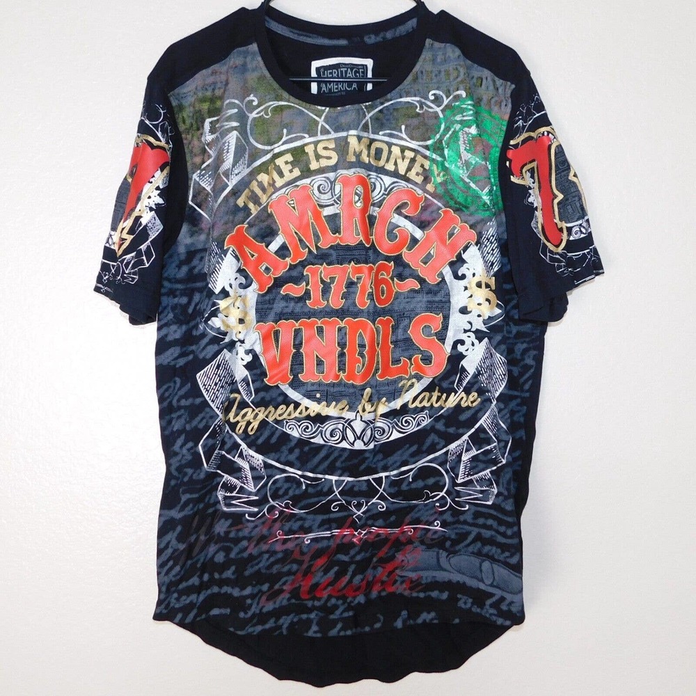 Denim Distillery Tee Shirt Adult 2XL Heritage America Vandals Graphic 1776 Logo